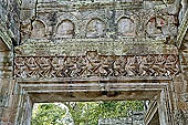 Preah Khan temple - the hall of dancers, lintel with frieze of dancing Apsaras.